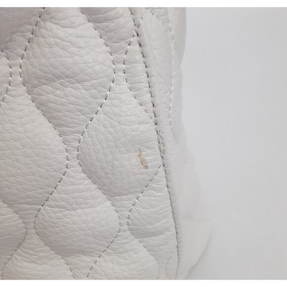 Vera Bradley Emma Satchel Quilted Leather Shoulder Bag White Pebble Leather NWOT - Picture 8 of 15